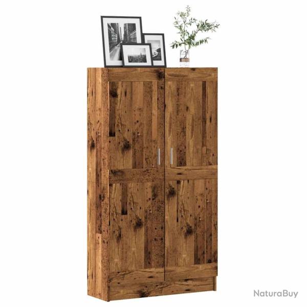 Biblioth�que vieux bois 82,5x30,5x150 cm bois d'ing�nierie