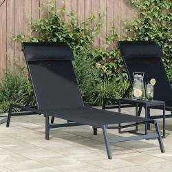 Chaise longue Noir et anthracite 197 x 54 x 86 cm Acier