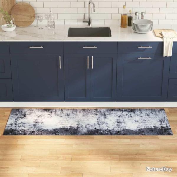 Tapis de Cuisine Gris 180 x 60 cm Velours