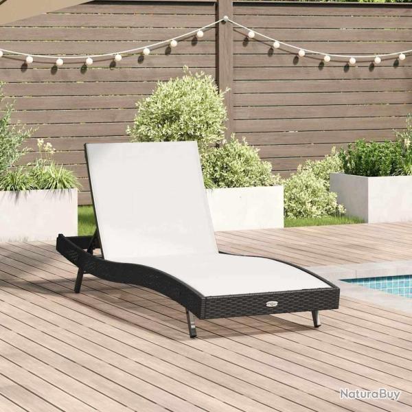 Transat Noir et Blanc 197 x 70 x 82 cm polyrotin