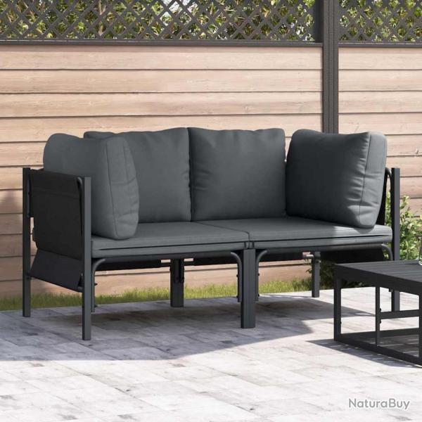 Mobilier de jardin 2 Pi�ce Anthracite 80 x 80 x 71 cm Acier