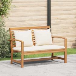 banc Marron et Cr&egrave;me 110 x 66 x 76 cm Bois de teck massif