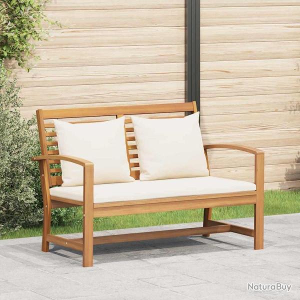 banc Marron et Cr�me 110 x 66 x 76 cm Bois de teck massif