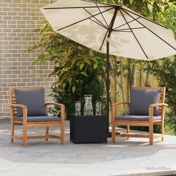 Chaise 2 Pi�ce Brun et gris fonc� 65 x 60 x 76,5 cm