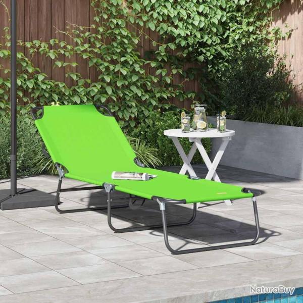 Chaise longue pliante Vert 188 x 57 x 86,5 cm Polyester