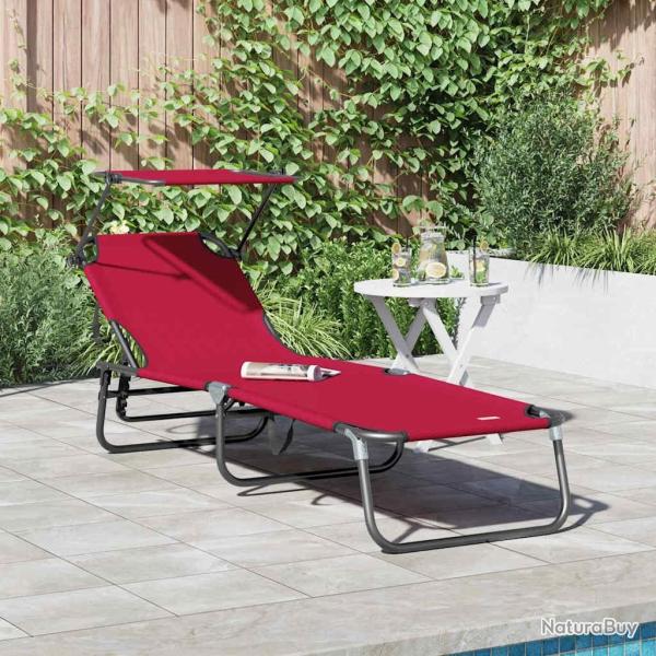 Chaise longue pliante Rouge 190 x 57 x 81 cm oxford