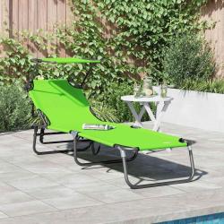 Chaise longue pliante Vert 190 x 57 x 81 cm oxford