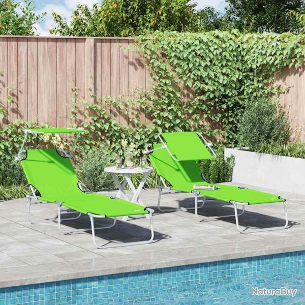 Transat 2 pcs Vert 58 x 188 x 77cm Polyester