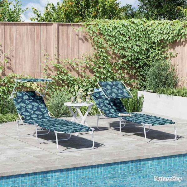 Transat 2 pcs Vert 58 x 188 x 77cm Polyester