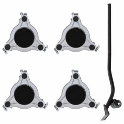 Roulettes pour meubles 4 pi&egrave;ces avec &eacute;l&eacute;vateur 19 x 17,5 x 6 cm Acier 1&nbsp;000 kg