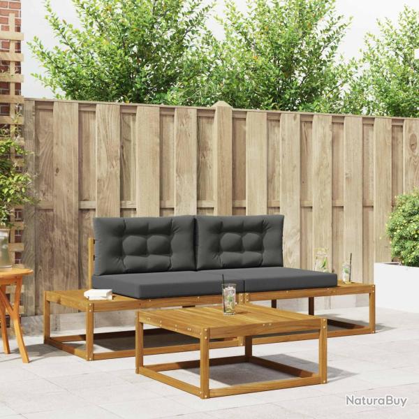 Ensemble de canap�s d'ext�rieur 3 Pi�ce Naturel et Anthracite