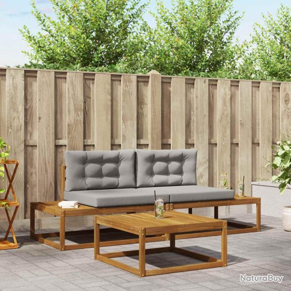 Ensemble de canap�s d'ext�rieur 3 Pi�ce Gris Naturel et Clair