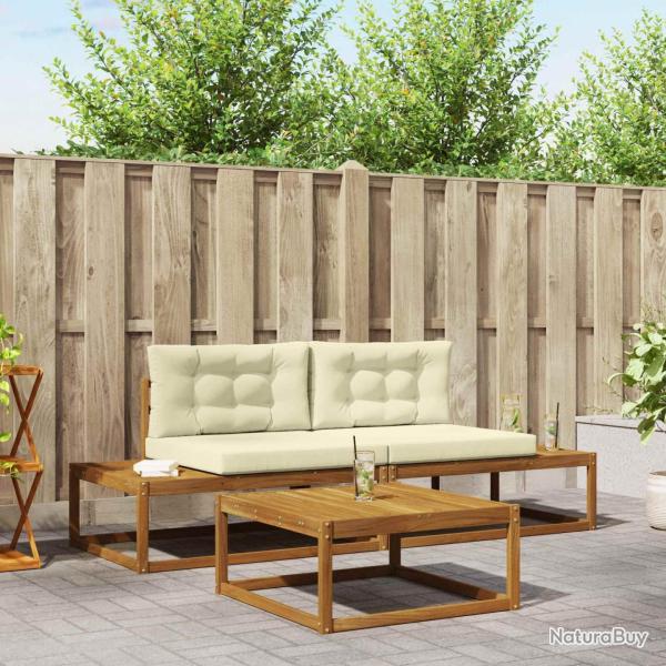 Ensemble de canap�s d'ext�rieur 3 Pi�ce Naturel et Cr�me