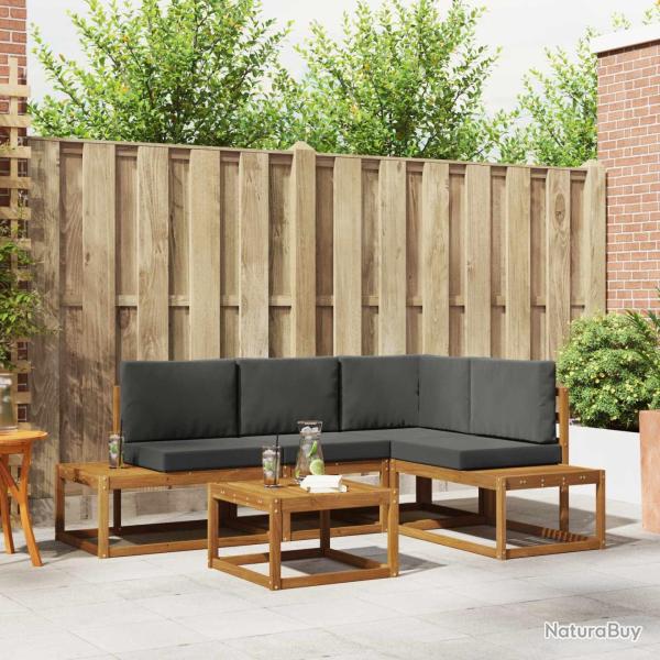 Ensemble de canap�s d'ext�rieur 5 Pi�ce Naturel et Anthracite