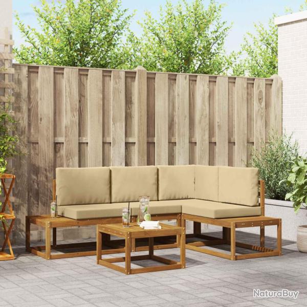 Ensemble de canap�s d'ext�rieur 5 Pi�ce Naturel et Beige