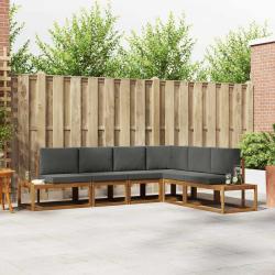 Ensemble de canap&eacute;s d'ext&eacute;rieur 6 Pi&egrave;ce Naturel et Anthracite
