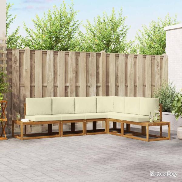 Ensemble de canap�s d'ext�rieur 6 Pi�ce Naturel et Cr�me