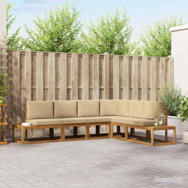 Ensemble de canap�s d'ext�rieur 6 Pi�ce Naturel et Beige