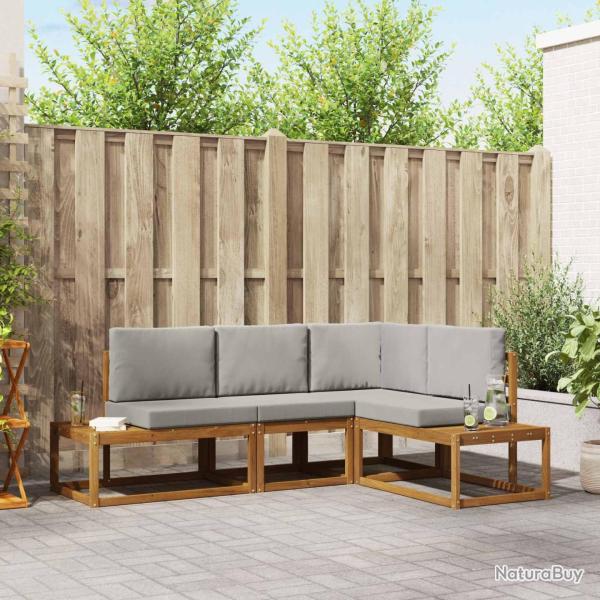 Ensemble de canap�s d'ext�rieur 4 Pi�ce Gris Naturel et Clair