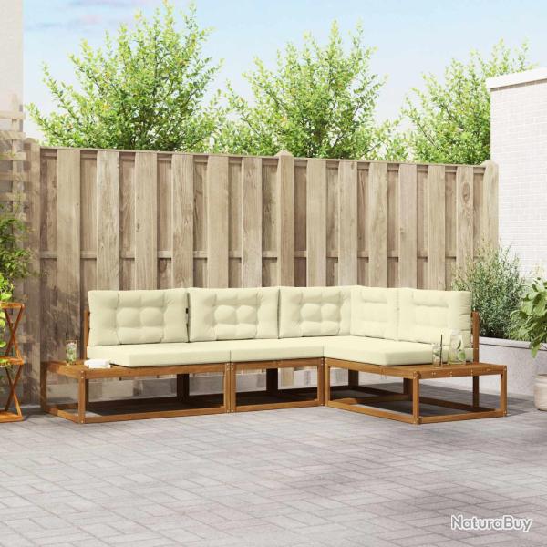 Ensemble de canap�s d'ext�rieur 4 Pi�ce Naturel et Cr�me