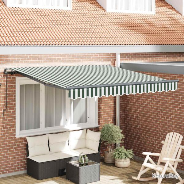 Auvent R�tractable Vert et blanc 350 x 250 cm