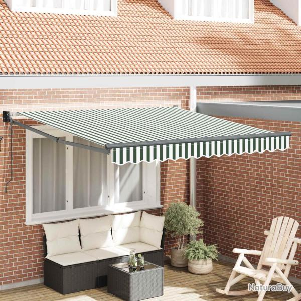 Auvent R�tractable Vert et blanc 350 x 250 cm