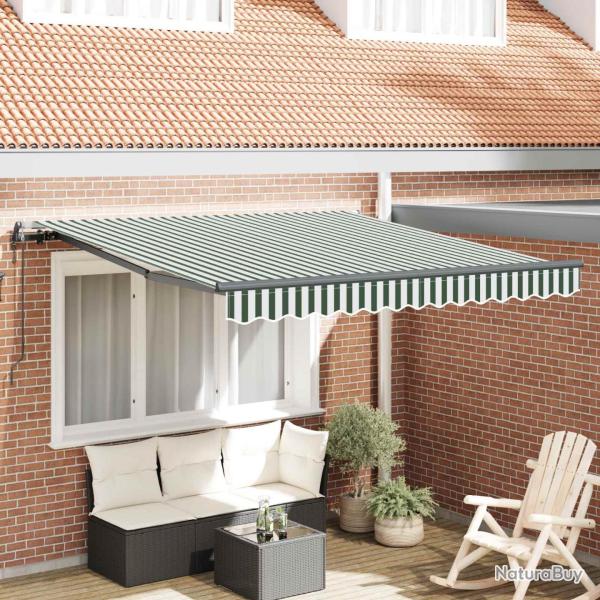 Auvent R�tractable Vert et blanc 350 x 250 cm