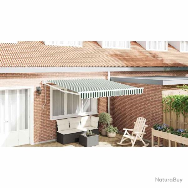 Auvent R�tractable Vert et blanc 350 x 250 cm