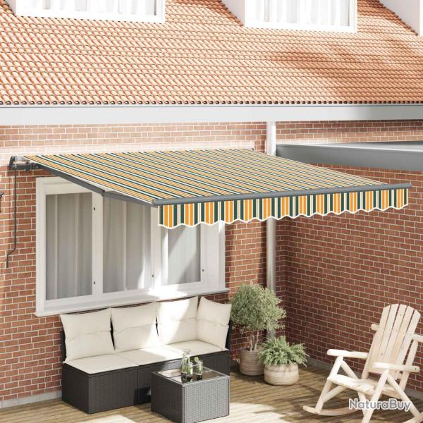 Auvent R�tractable Vert et jaune 350 x 250 cm