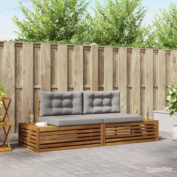 Ensemble de canap�s d'ext�rieur 2 Pi�ce Gris Naturel et Clair