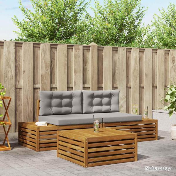 Ensemble de canap�s d'ext�rieur 3 Pi�ce Gris Naturel et Clair