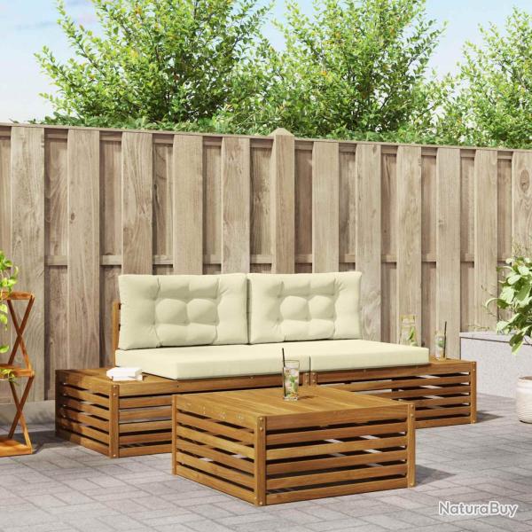 Ensemble de canap�s d'ext�rieur 3 Pi�ce Naturel et Cr�me