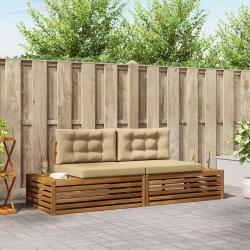 Ensemble de canap&eacute;s d'ext&eacute;rieur 2 Pi&egrave;ce Naturel et Beige