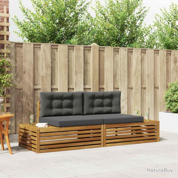 Ensemble de canap�s d'ext�rieur 2 Pi�ce Naturel et Anthracite