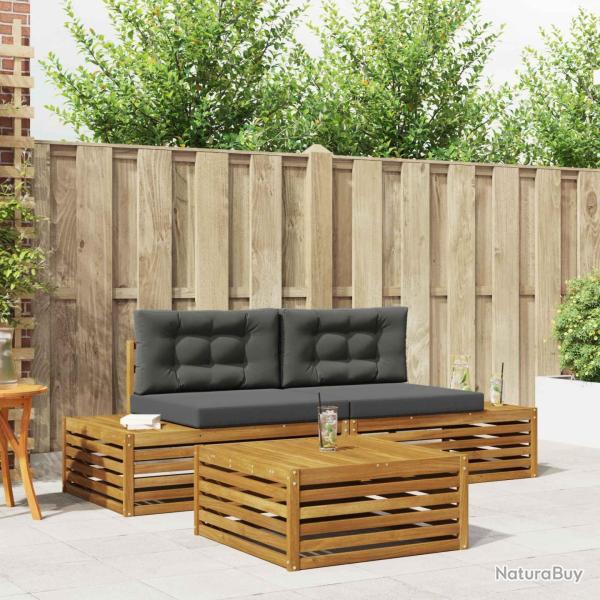 Ensemble de canap�s d'ext�rieur 3 Pi�ce Naturel et Anthracite