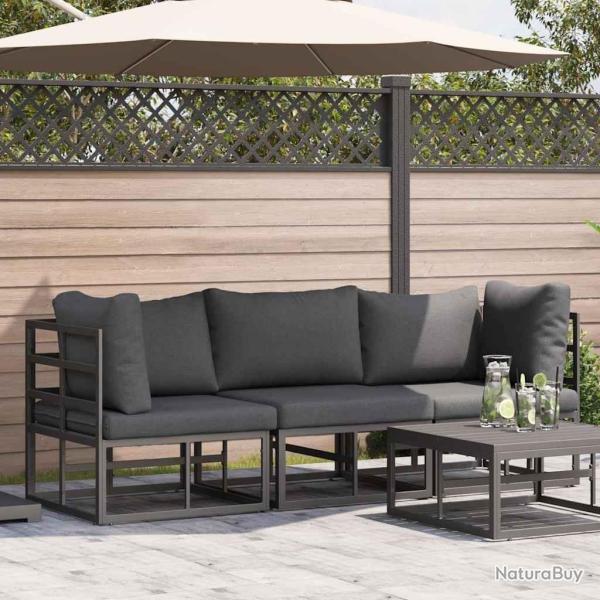 Mobilier de jardin 3 Pi�ce Noir et anthracite M�tal