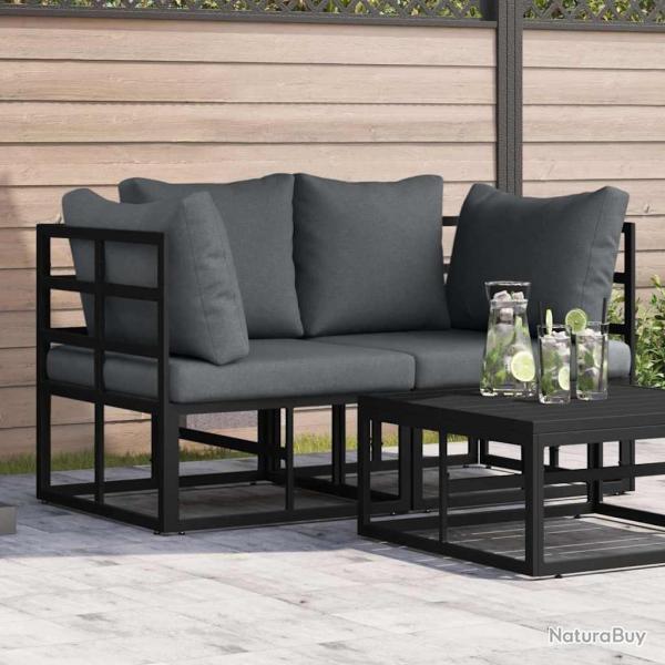 Mobilier de jardin 2 Pi�ce Noir et anthracite M�tal