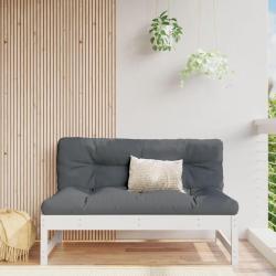 Canap&eacute; central de jardin blanc 120x80 cm bois de pin massif