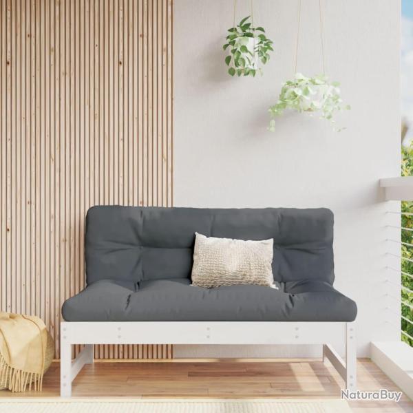 Canap� central de jardin blanc 120x80 cm bois de pin massif