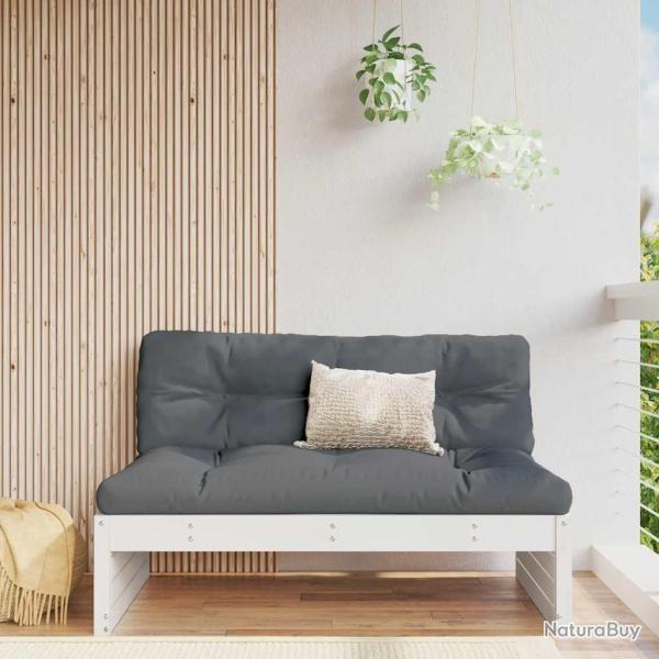 Canap� central 120x80 cm blanc bois de pin massif