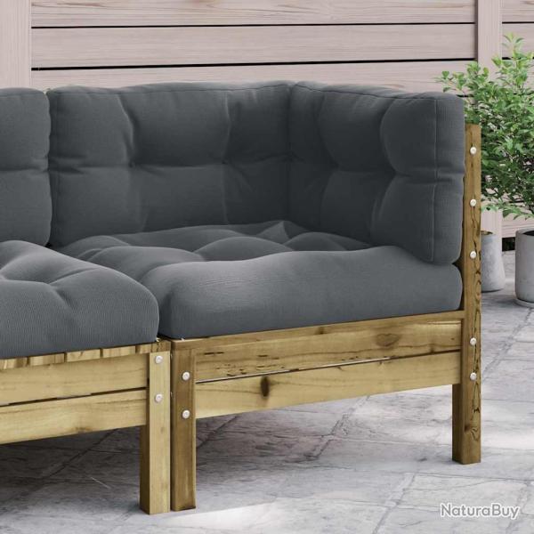 Canap� d'angle de jardin avec coussins bois de pin impr�gn�