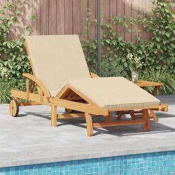 Transat Beige 200 x 67 x 84 cm Bois d'Acacia Massif