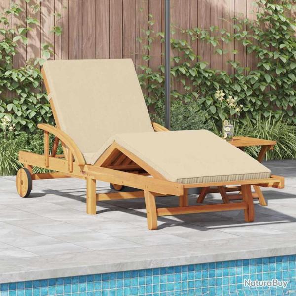Transat Beige 200 x 67 x 84 cm Bois d'Acacia Massif