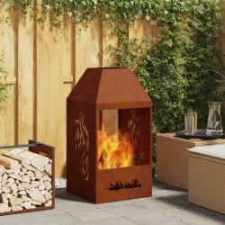 Braise Marron 50 x 50 x 100 cm Acier Corten