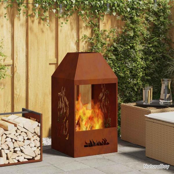 Braise Marron 50 x 50 x 100 cm Acier Corten