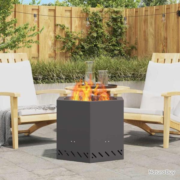 Foyer sans fum�e Noir 58 x 58 x 51 cm Acier