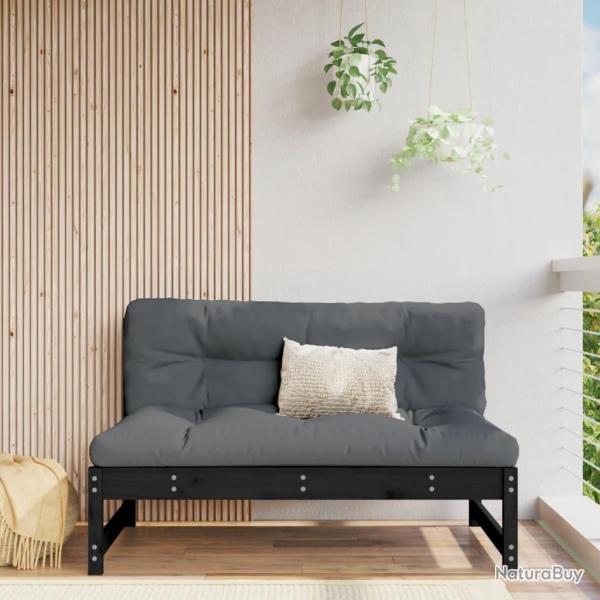 Canap� central 120x80 cm noir bois de pin massif