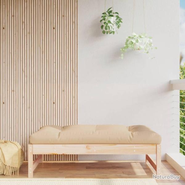 Repose-pied de jardin 120x80 cm bois de pin massif