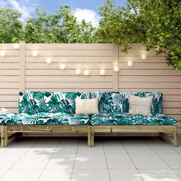 Canap�s centraux de jardin 2 pcs 120x80 cm bois de pin impr�gn�
