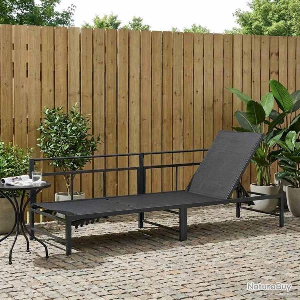 Transat Noir 200 x 62 x 59,5 cm Textil�ne